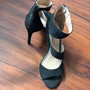 Black Stiletto Heels with Ankle Strap